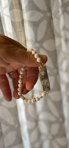 White Howlite and Druzy Bar
