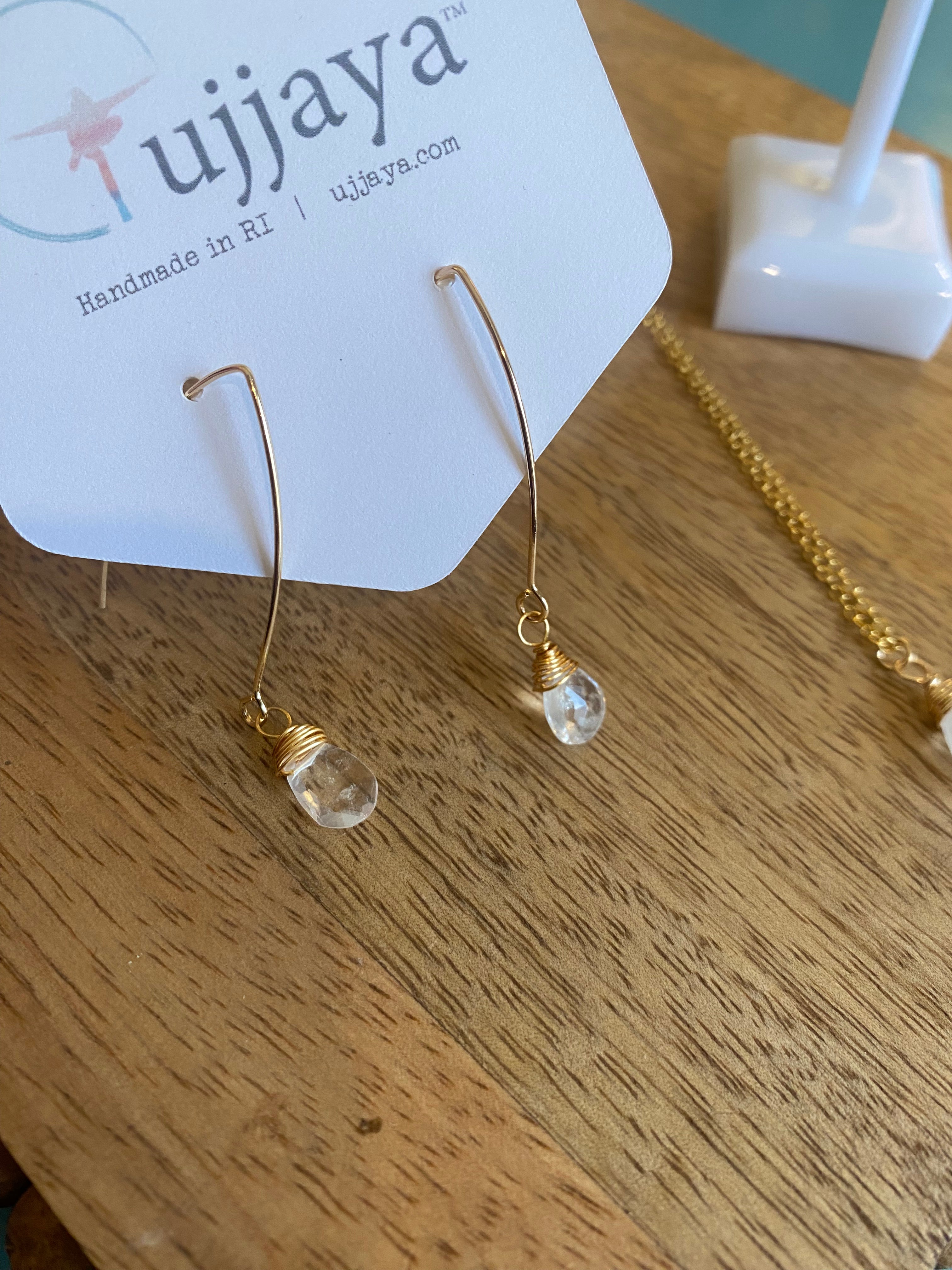 Rainbow Moonstone Drop Earrings